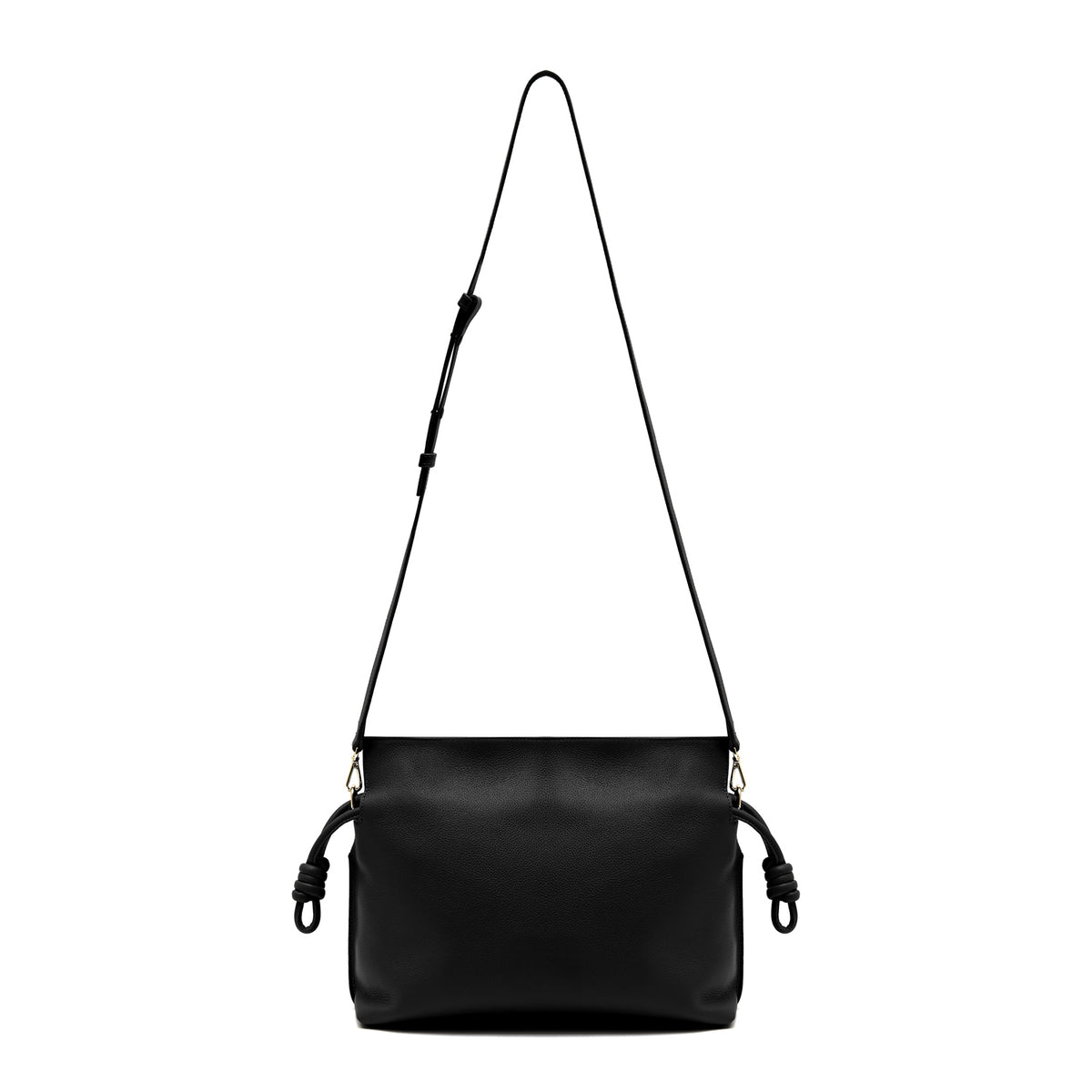 Midi Emma | Black Medium Size Leather Crossbody Bag | Esin Akan